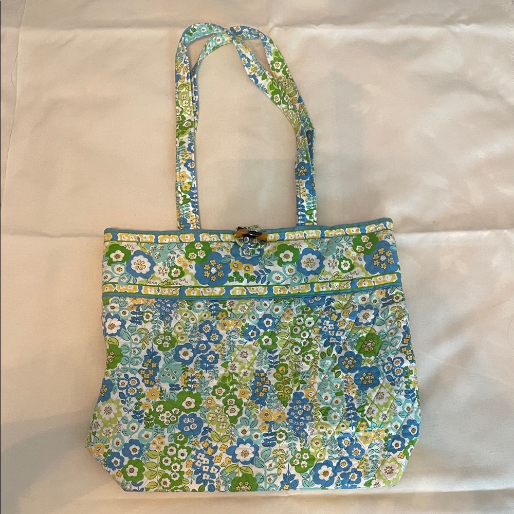 Vera Bradley Floral Tote in Blue and Green